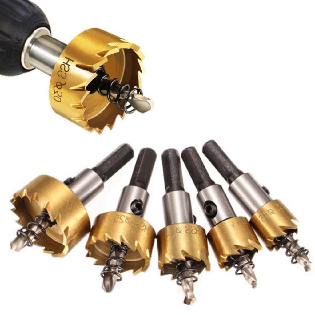 Kit 5 Brocas Serra Copo Metal Aço Ferro 16/18,5/20/25/30mm