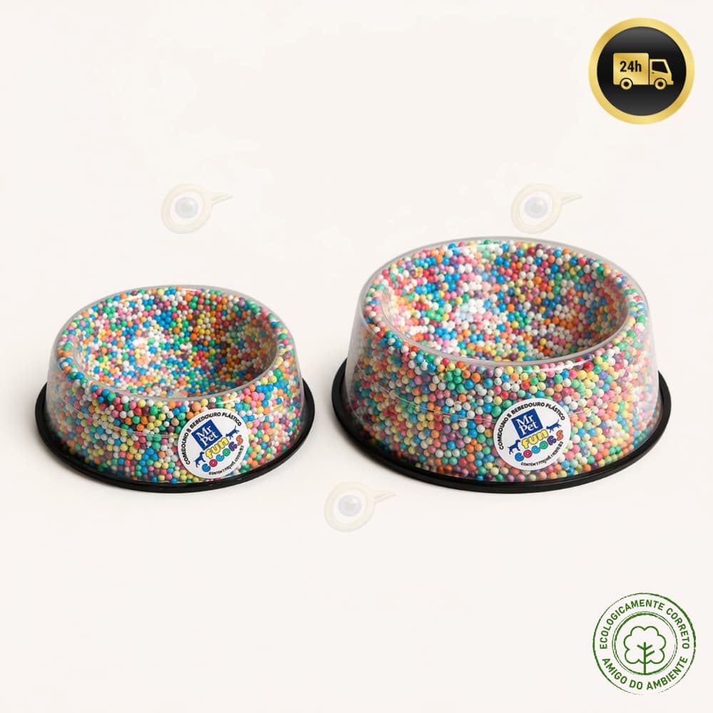 Comedouro Bebedouro Pet Fun Colors Mr Pet 120ml 300ml Para Cães E Gatos