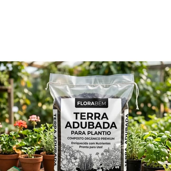 Terra Vegetal Adubada Pronta para Plantio 3kg 6kg 12kg 21kg para Vasos Hortas Jardins e Flores