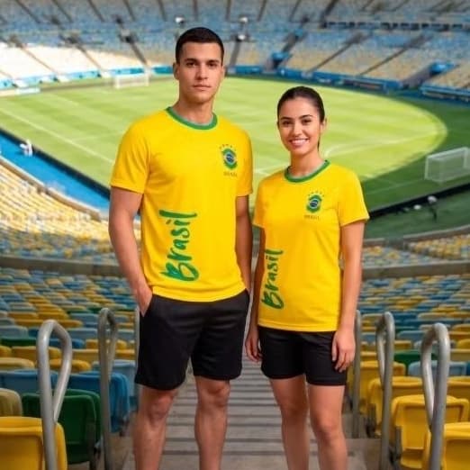 Camisa do Brasil masculino e feminino 100% algodão camiseta perfeita para torcedor