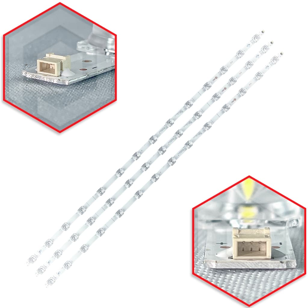 Kit 3 Barras de Led Modelo 43C350KB 14 Leds Para TV