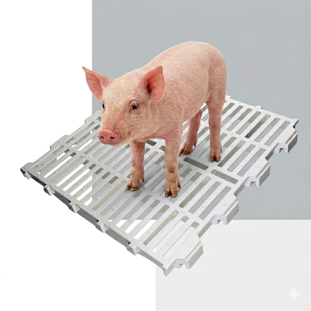 Kit 5 Grades Piso Plástico Suíno Maternidade Leitão  40x40 cm Branco Reforçado Alta Durabilidade