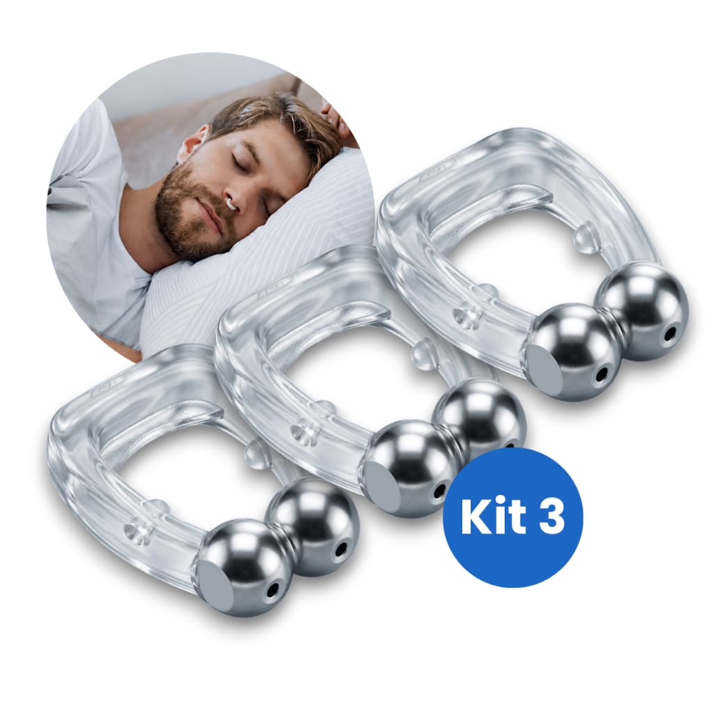 3 Und Aparelho Anti Ronco Silicone magnético Clipe Nasal Magnético Melhora Sono Durma dispositivo