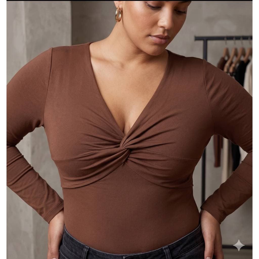 Body Feminino com Decote Transpassado – Look Casual Chic com Manga Longa
