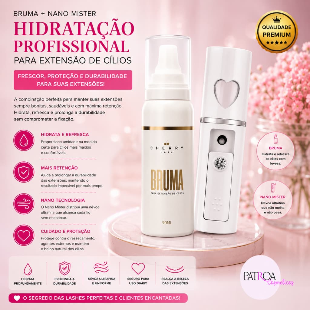 Bruma + Nano Mister Para Extensão De Cílios - Cherry Lash