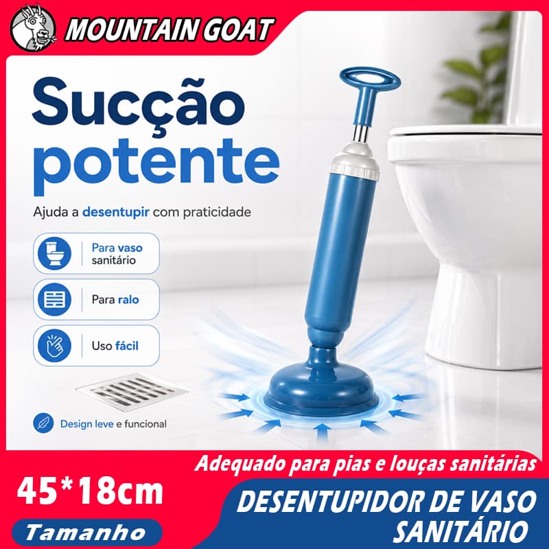 Desentupidor de Vaso Pia Sanitários Alta Pressão Com Borracha 150mm Tipo Bomba de Sucção Envio Imediato