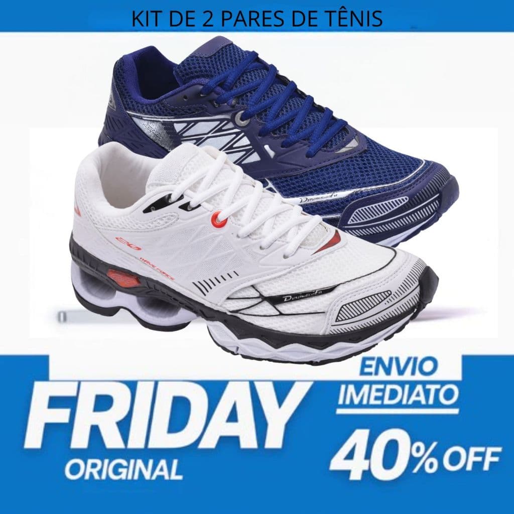 Kit 2 Pares Tênis Unissex Corrida Academia Amortecimento Leve