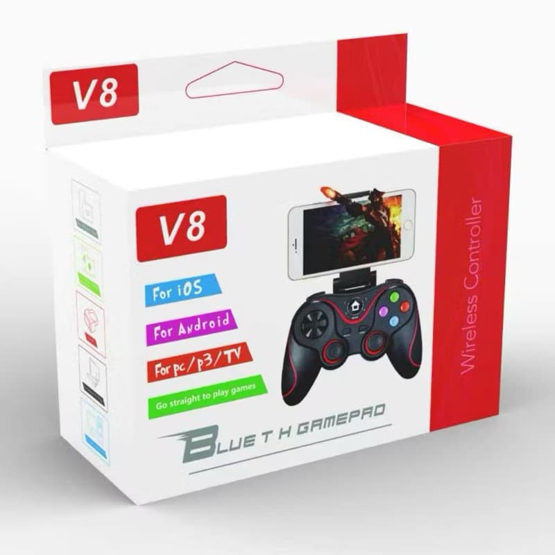 Controle Joystick Sem Fio V8 Wireless Bluetooth para Celular Android e Jogos
