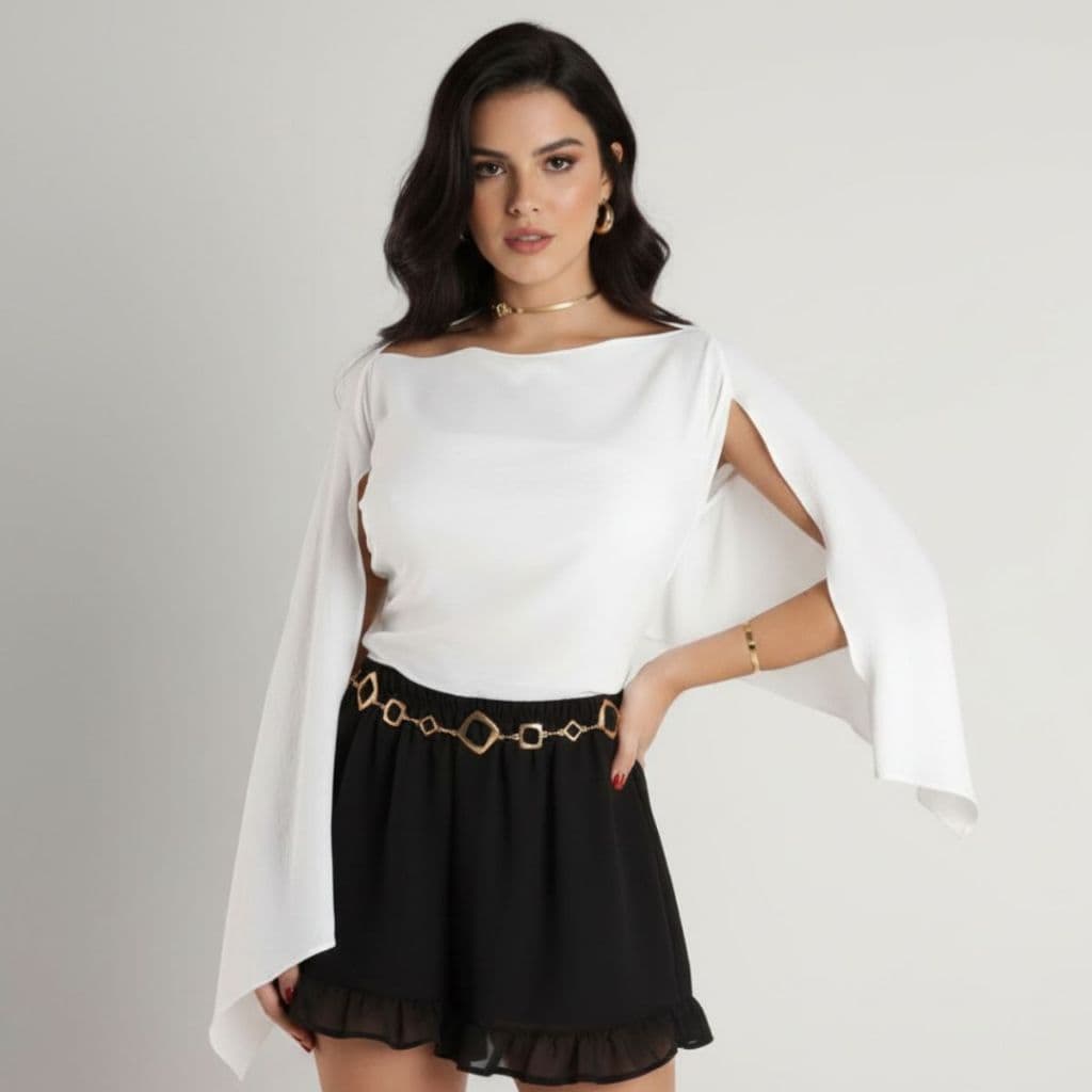 Blusa Cropped Bata Feminina Multiformas Casual Versátil