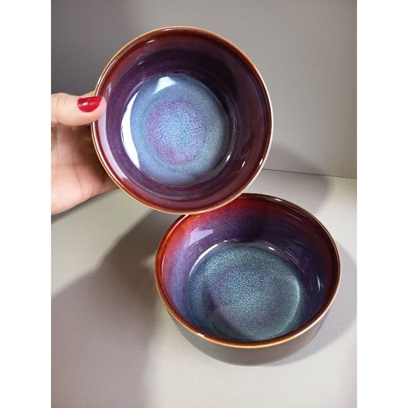 Bowl/tigela 2pçs cerâmica galáxia 500mL cada peça