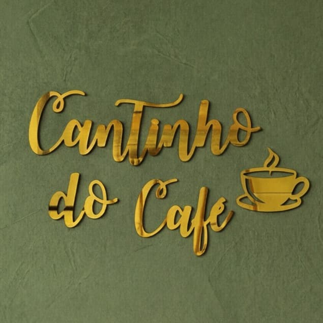 Decoração de Parede Cantinho do Café Acrílico Espelhado Cozinha Gourmet Dourado Prata Rose Gold