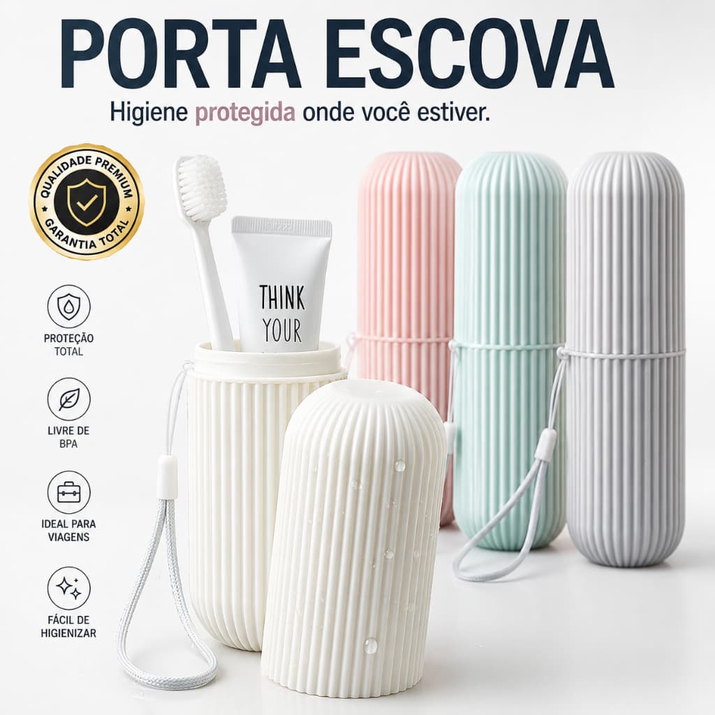 Estojo Porta Escova De Dente Organizador Multifucional Plástico Bolsa Escola Viagem Trabalho