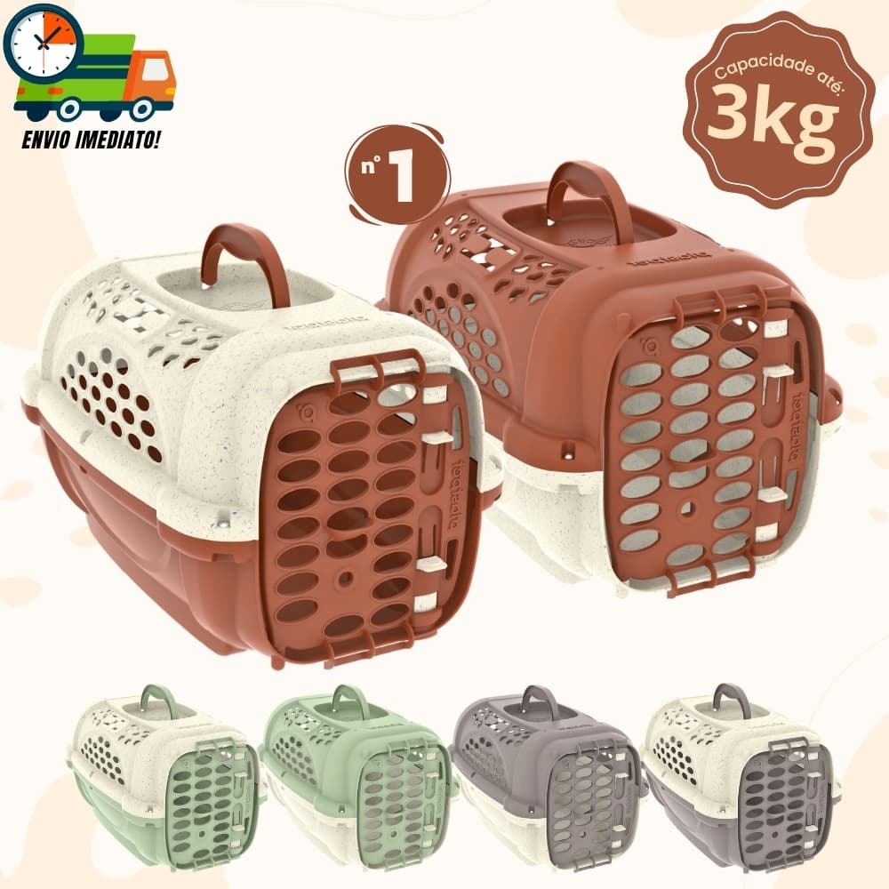 Caixa de Transporte Para Pets Cães e Gatos Filhotes Até 3kg Panther Nº01 Home Decor