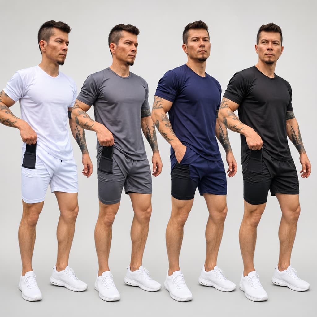 Kit Short 2 Em 1 + Camiseta Academia Dry Fit Masculino