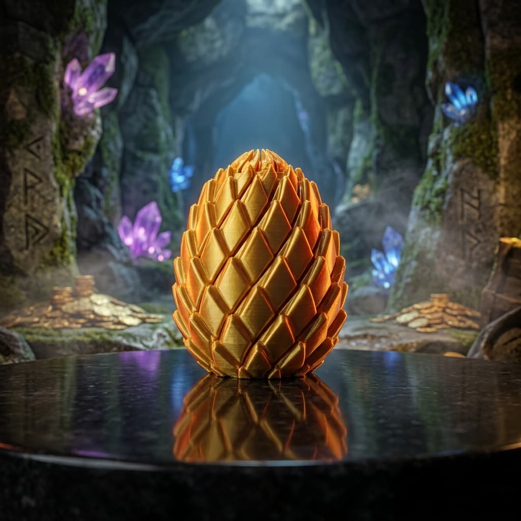 Ovo de Dragão Twisty Fidget Impresso em 3D – Brinquedo Sensorial Antiestresse Colecionável
