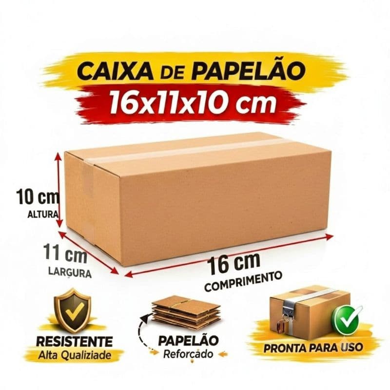 Kit Caixa Papelão 16x11x10 Envio Correios Ecommerce Embalagem PAC