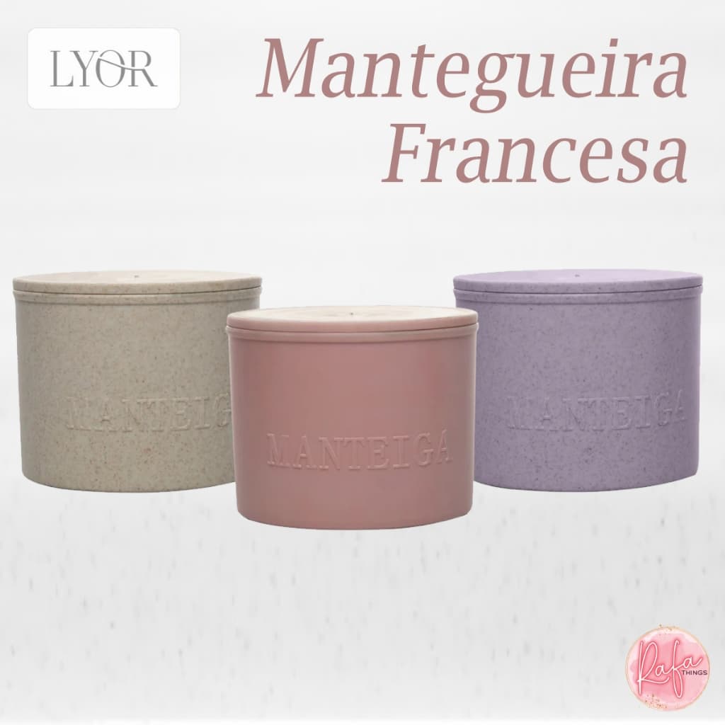 Mantegueira Francesa Lyor Moderna Bambu e PP- Porta manteiga Mesa Posta 10cm Conserva Manteiga Macia
