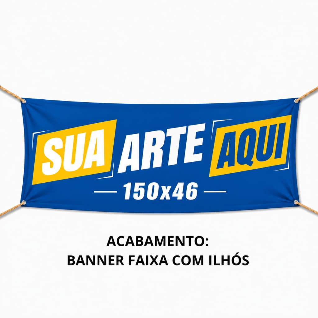 Banner Personalizado Faixa Com Ilhós Sua Arte Logo 46x150cm