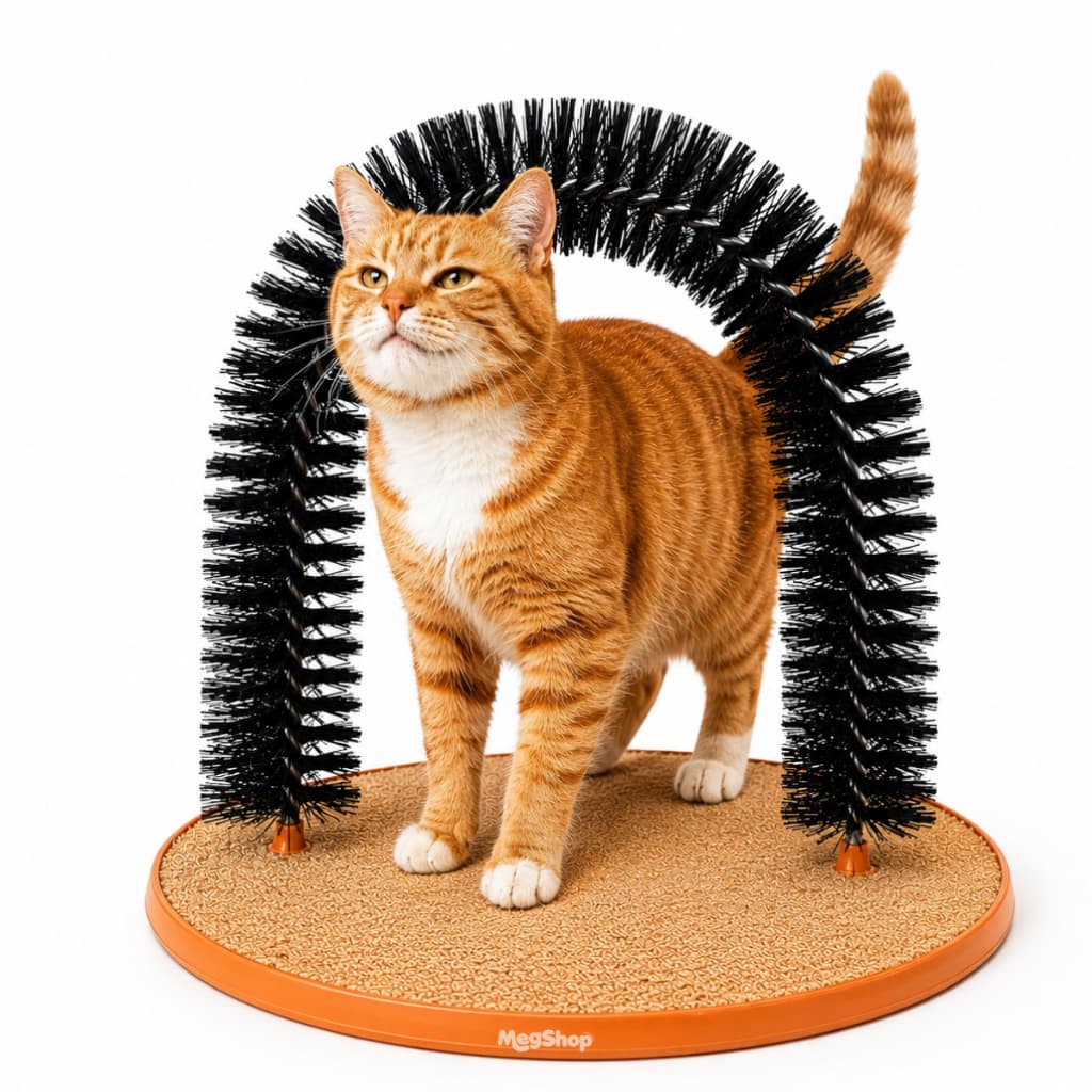 Arco Massageador Para Gatos Escova Em Metal E Plástico Purrf
