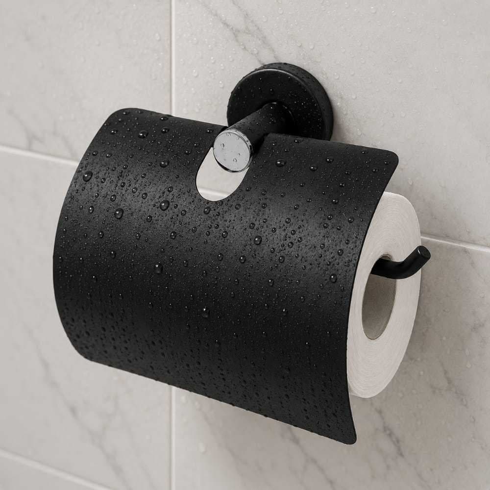 Porta Papel Higiênico preto Papeleira com Tampa Preto