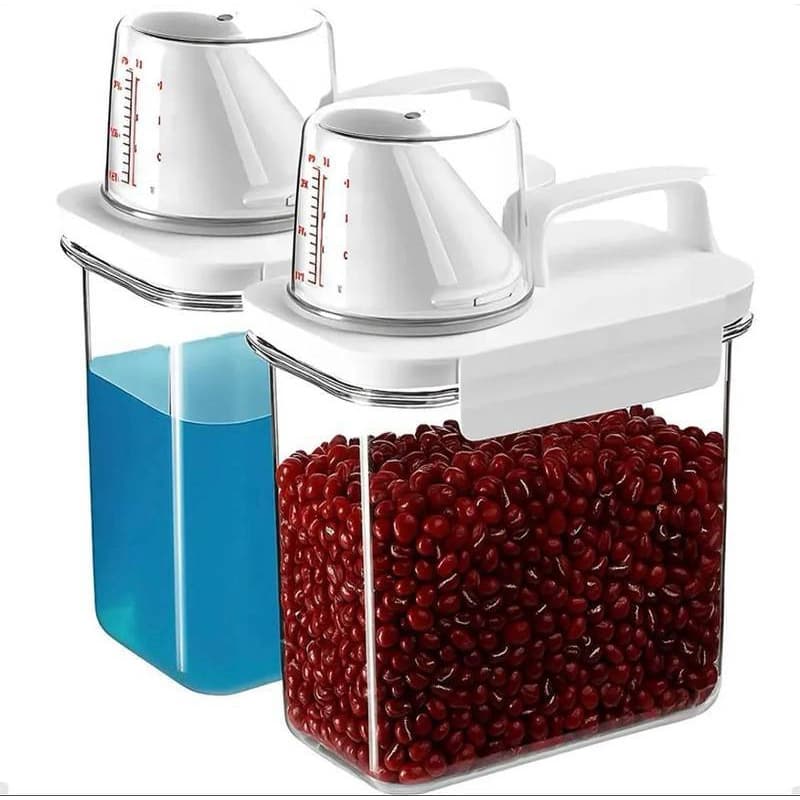 Pote Hermético 1800ml com Copo Medidor e Dosador Porta Mantimentos Grãos Feijão Arroz