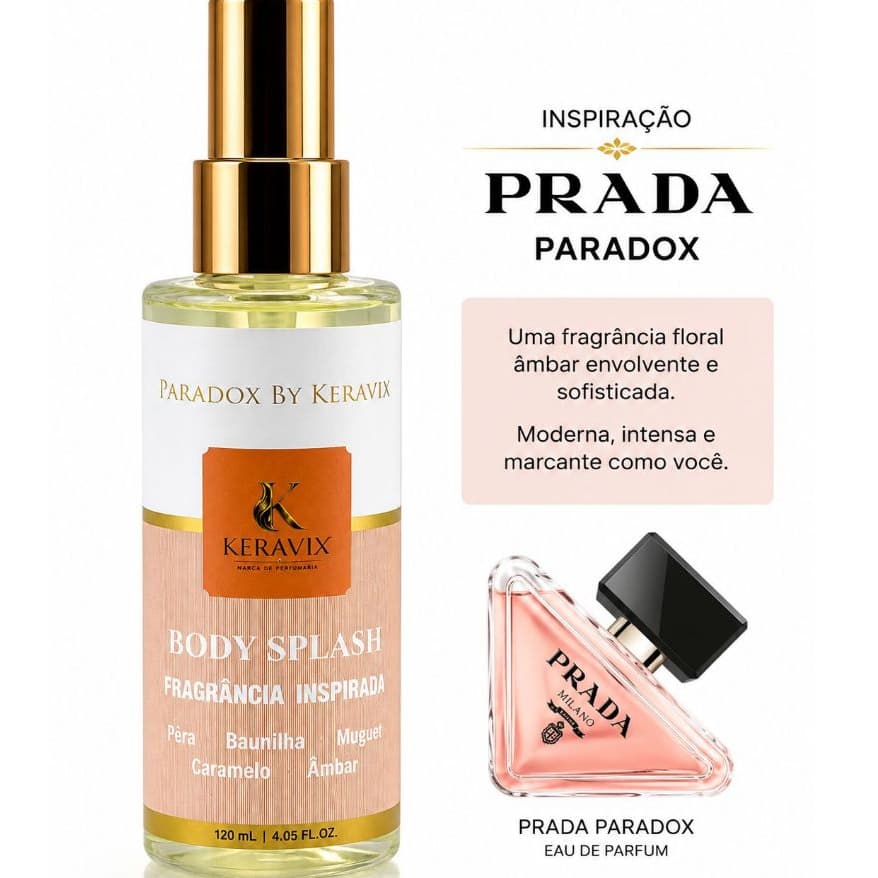 Perfume Feminino Body Splash Keravix 120ml Fragrâncias Inspiradas em Importados Longa Duração