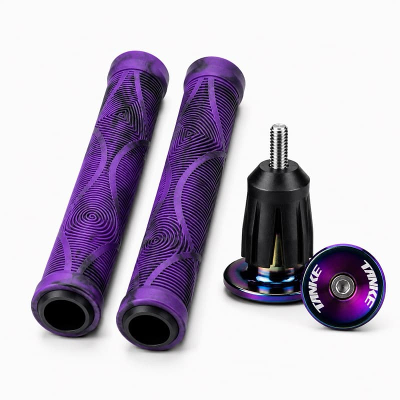 Manopla Grande Silicone 165mm Com Tampa de Guidão Camaleão Em Alumínio Luva Macia Aderente Bicicleta