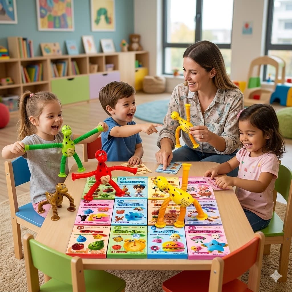 Kit 3 Caixinhas Cartas Educativas 108 Cards Com Brinquedo