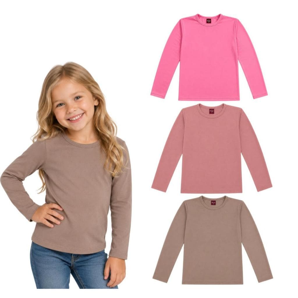 KIT 3 BLUSA TÉRMICA FEMININA PELÚCIADA 4/16 SEGUNDA PELE