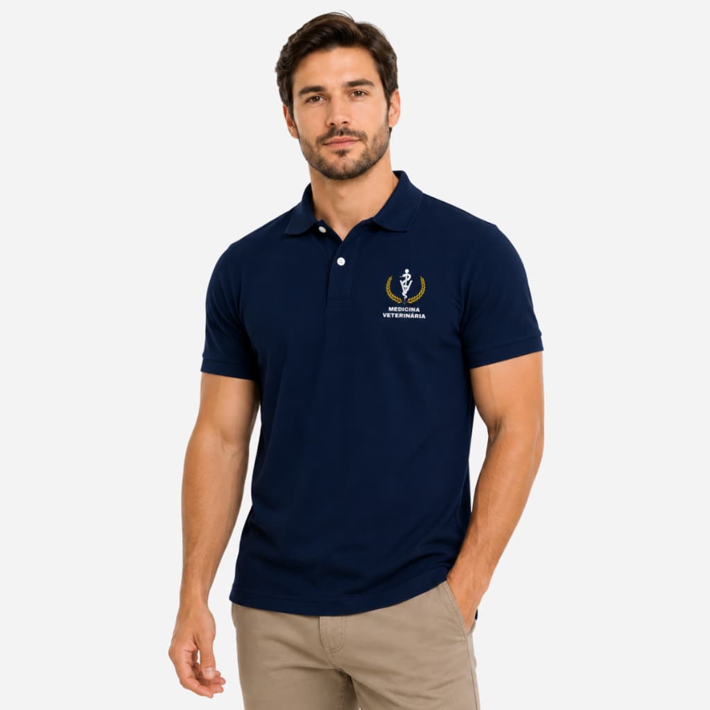 Camisa Camiseta Gola Polo Masculina Uniforme MEDICINA VETERINARIA - Camisa Polo Veterinário