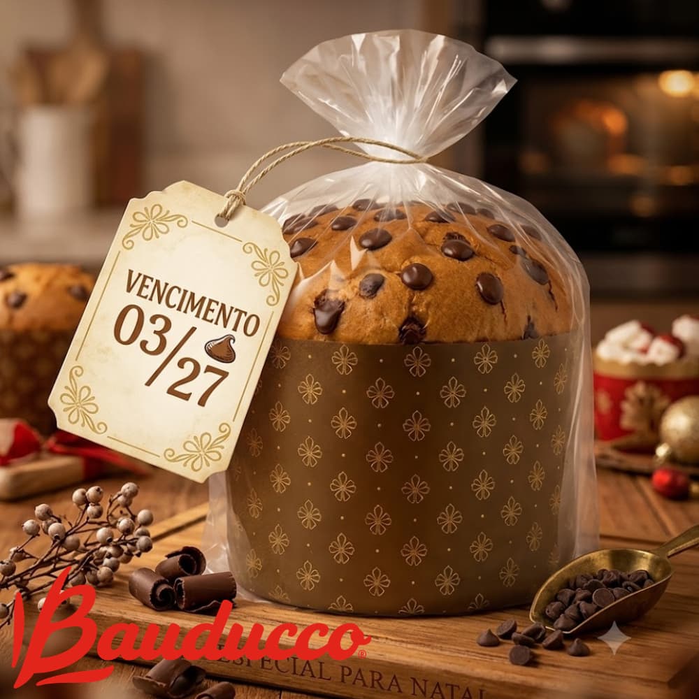 Chocotone Bauducco Gotas de Chocolate 908g Original | Sem Embalagem Panetone
