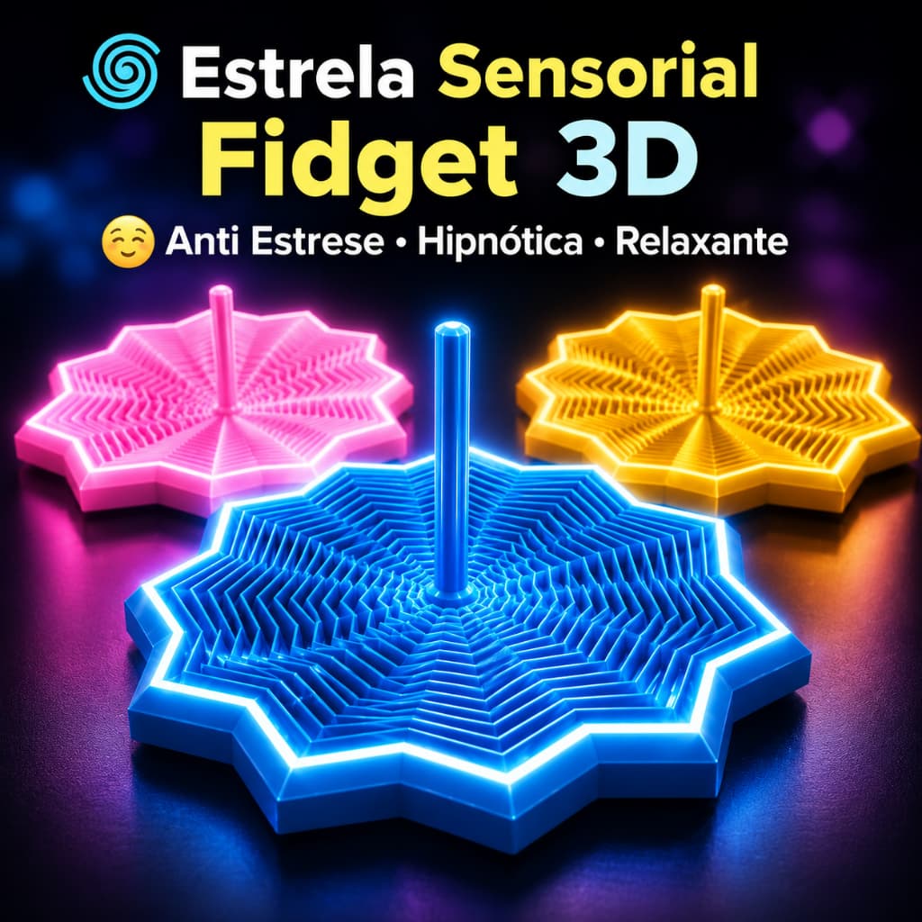 Estrela Sensorial Fidget Estímulo Sensorial TEA Autismo TDAH Foco Concentração Ansiedade