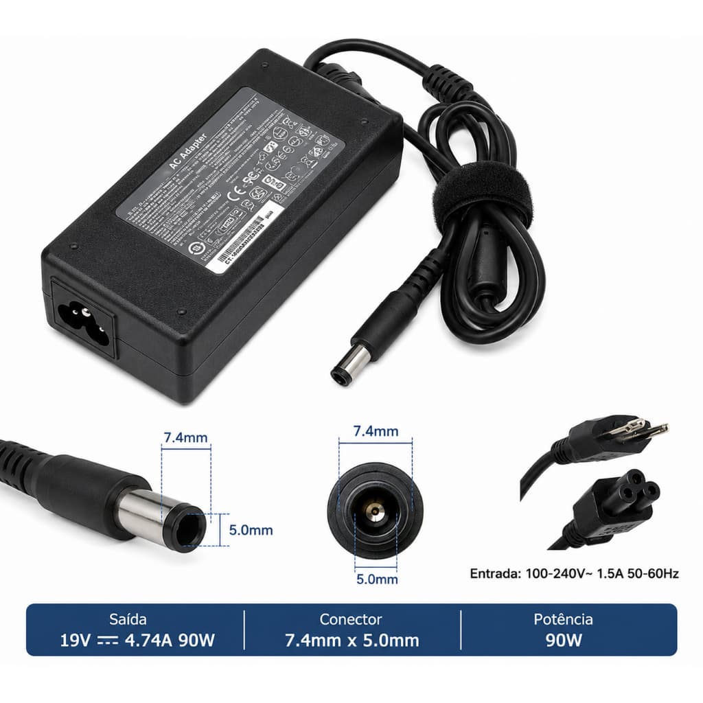 Fonte Carregador para  Notebook HP 2133 Mini-Note PC 90w