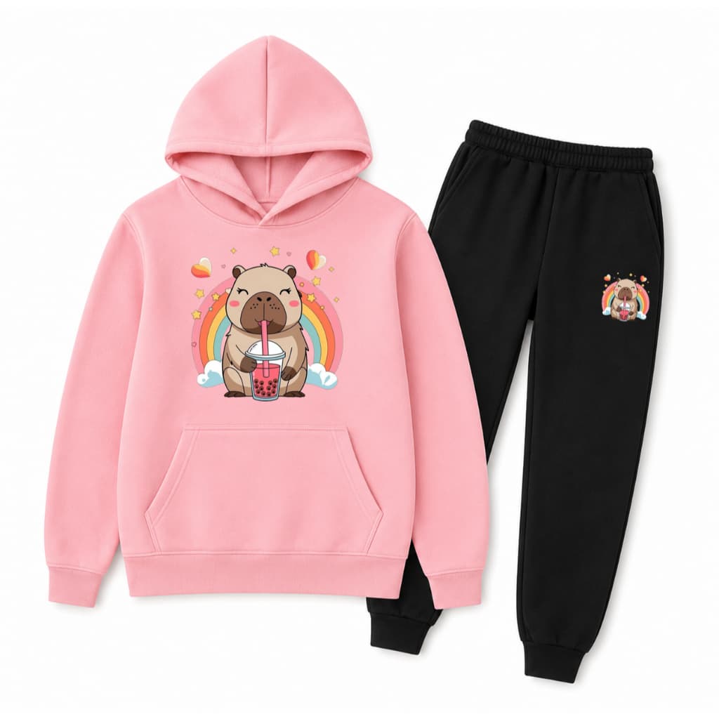 Conjunto Feminino Infantil Moletom e Calça Dia a Dia Volta as Aulas Colorido 2026