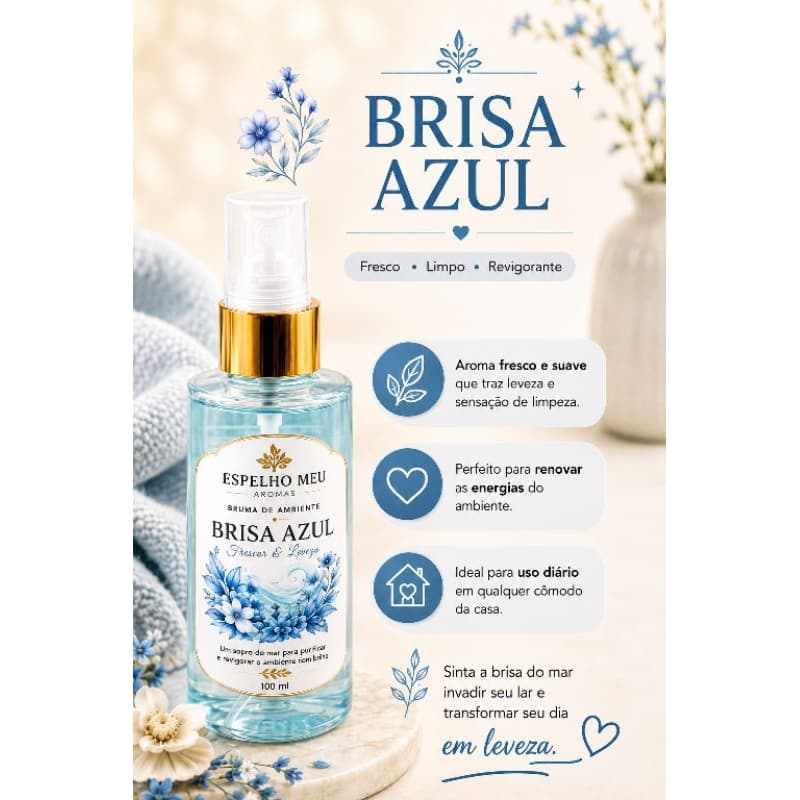 Aromatizador Home Spray Brisa Azul 100 ml Aromatizador de Ambiente Casa Cheirosa Loja Cheirinho de Carro Alta fixação
