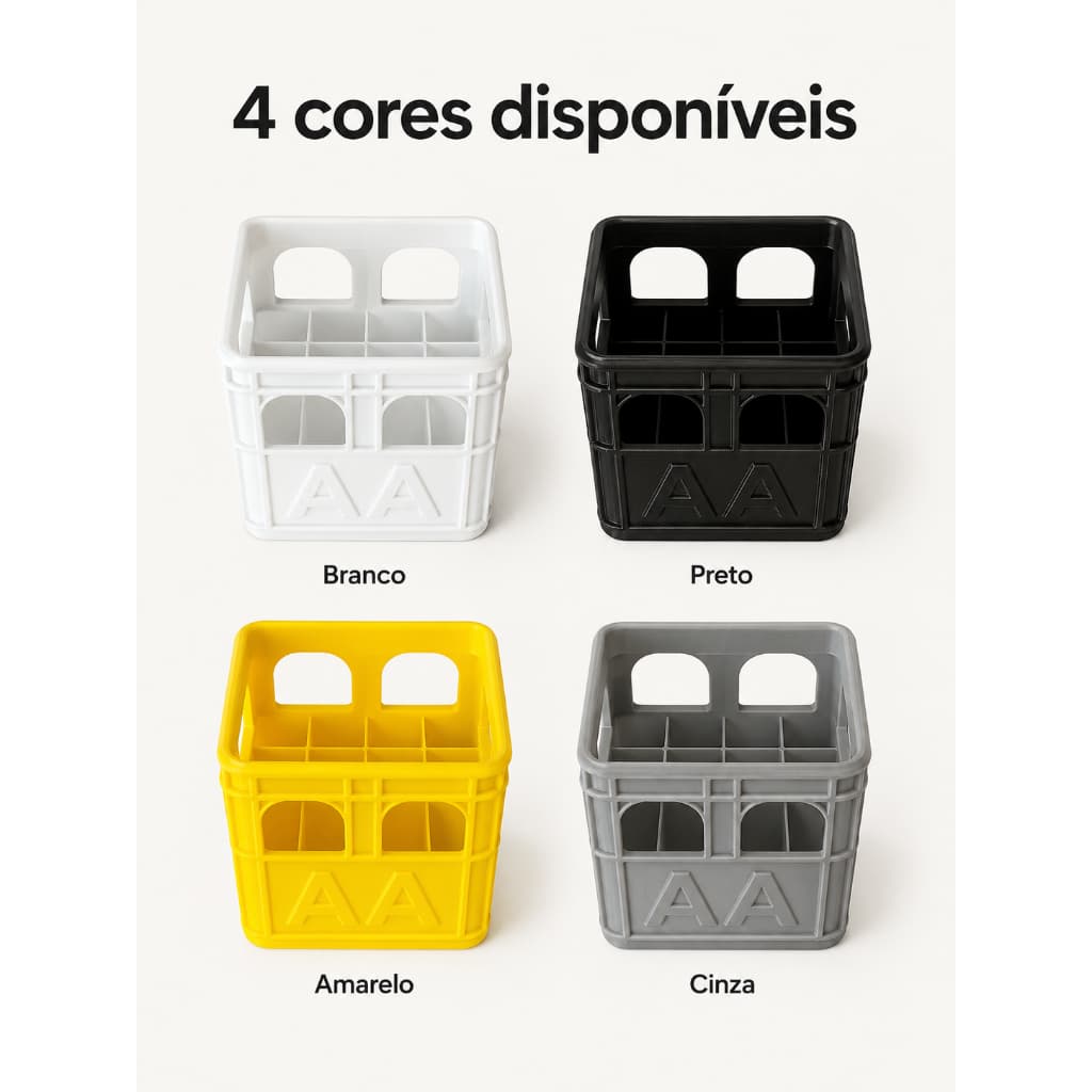 Organizador de Pilhas AA AAA - Porta Pilhas Case Suporte Compacto para Gaveta, Estúdio e Controle Remoto
