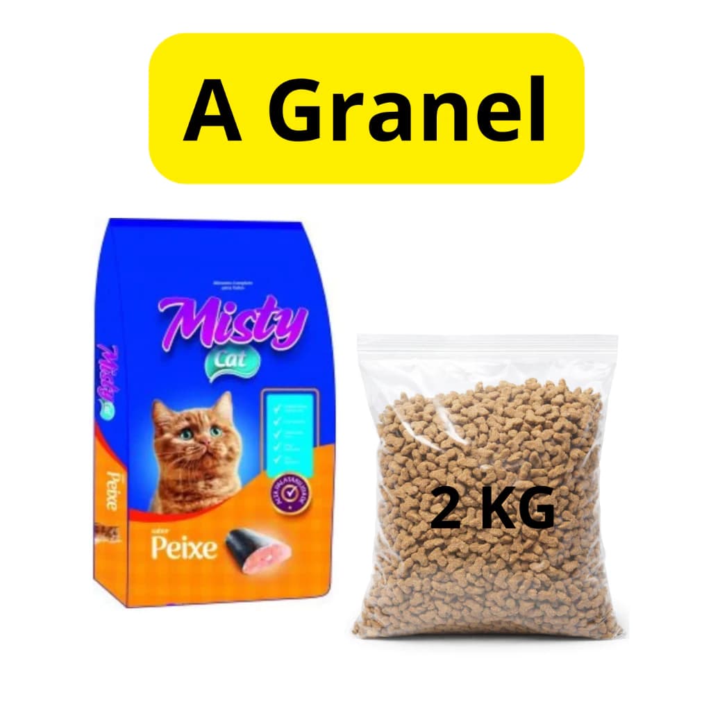 Ração Barata Avulsa Misty Cat Peixe Gatos Adultos 2 kg - A GRANEL