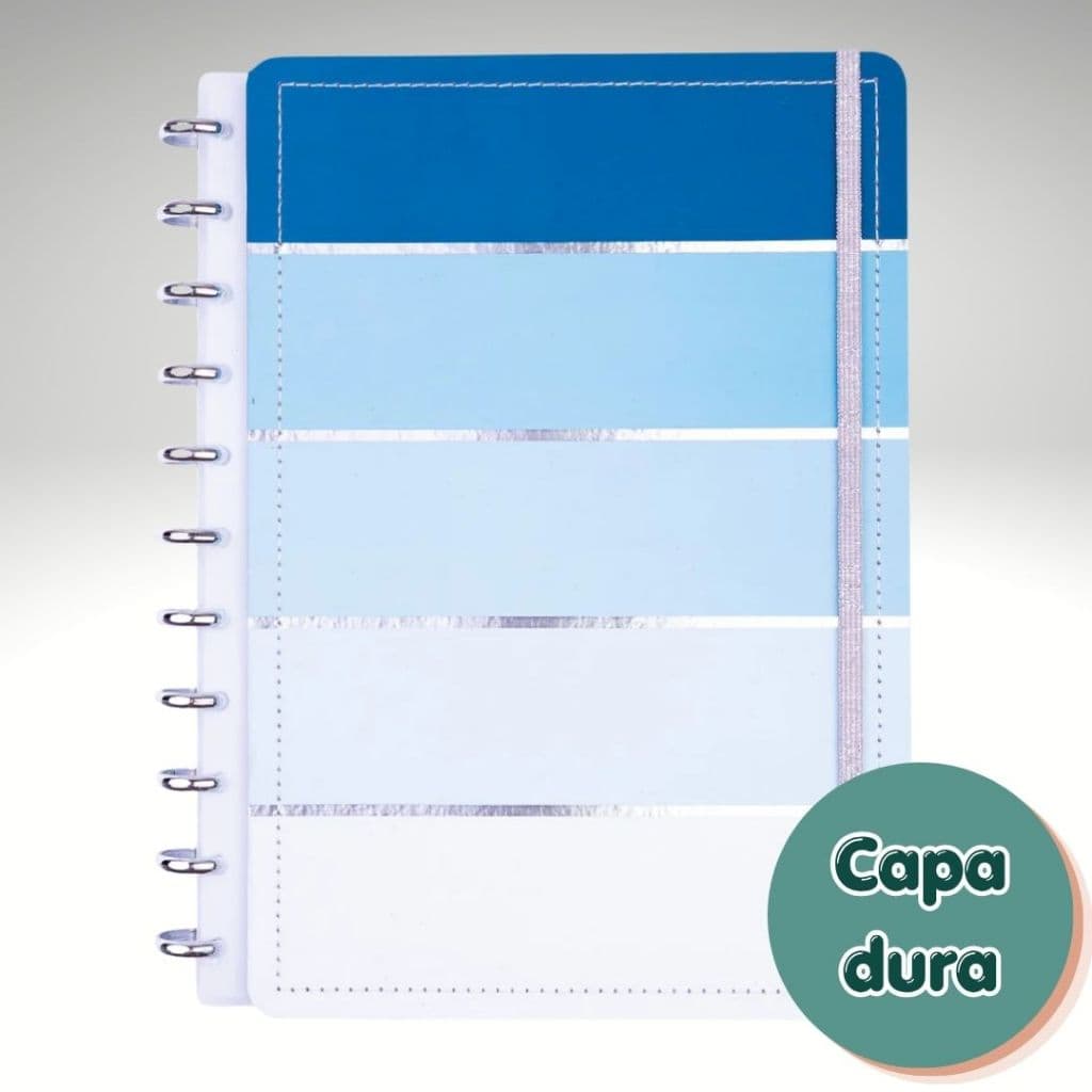 Caderno Inteligente Grande Disco Universitário Reposicionável Listras Disko Papelaria Planner Estudo