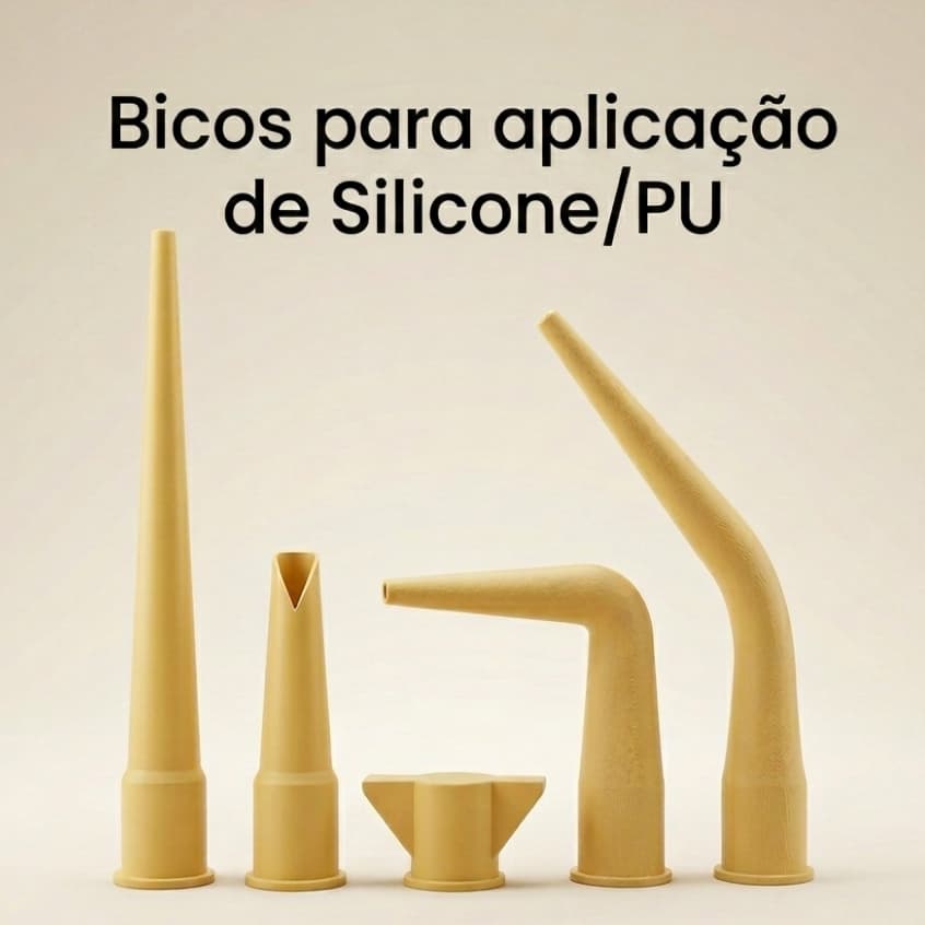 Aplicador Silicone e PU Bicos e Tampa para Aplicação Precisa | Evita Ressecamento Reutilizável e Durável