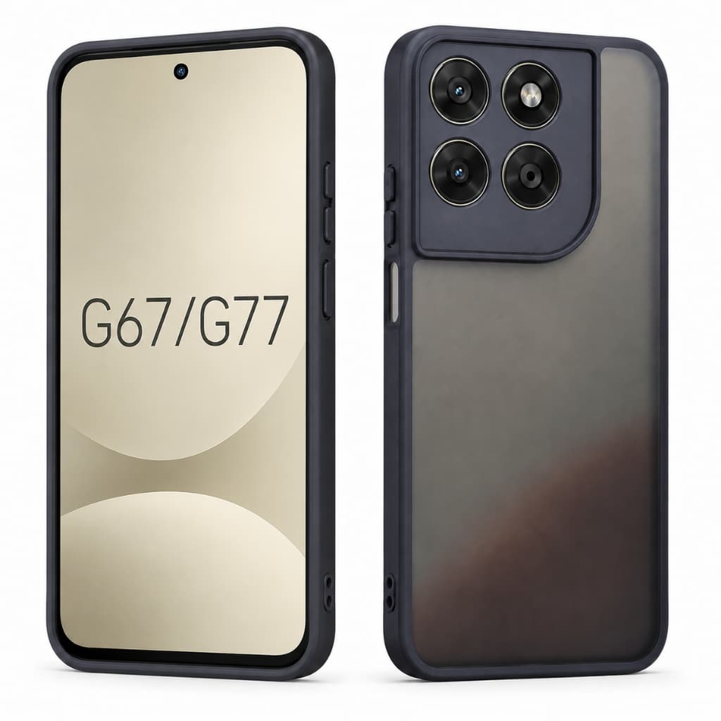 Kit Capa capinha translucida preto Premium motorola G67 /G77 COM Película Cerâmica HD/Fosca
