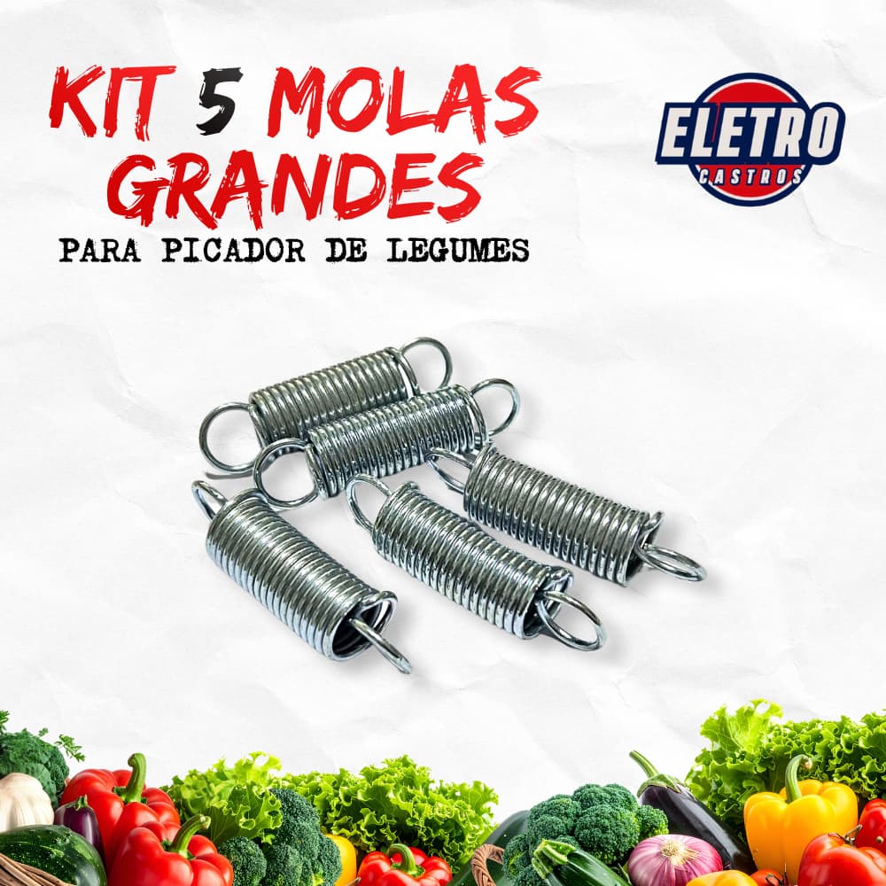 Kit com 5 / 10 ou 15 molas para picador de legumes  Médio e Grande