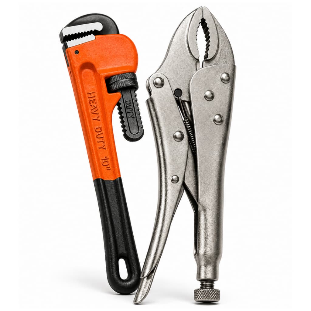 Ferramenta Manuais Alicate de pressão 10" + chave grifo 10"