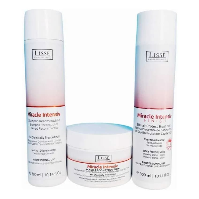 Lissé - Kit Miracle Intensiv (Shampoo 300ml + Máscara 250g + Finalizador Finish 300ml)
