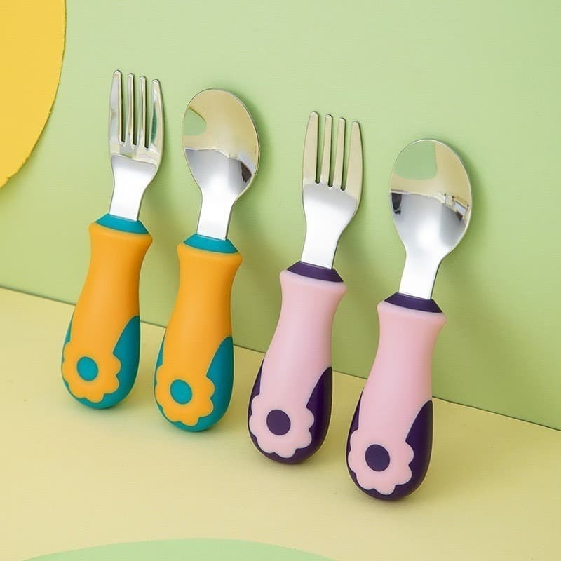 Talher Infantil C/ Estojo Aço Inox 316 Colher Garfo Talheres Bebe