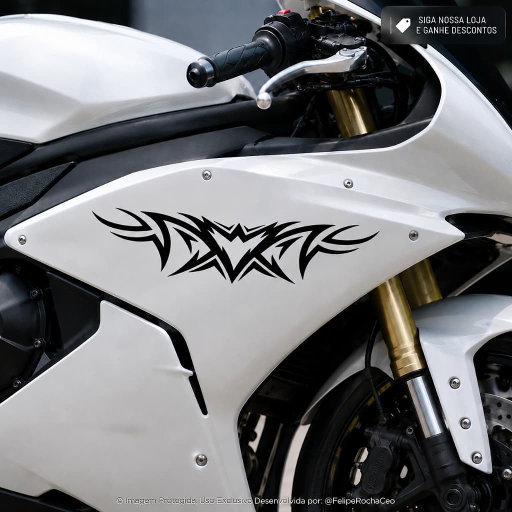 Adesivo Tribal Vortex Vinil Recortado para Carros e Motos Capacete Notebook Preto Branco Holográfico