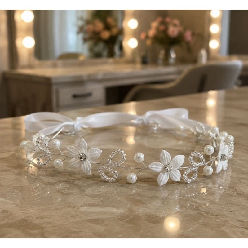 tiara de cabelo luxuosa para  Batizado  Daminhas de honra Aniversários • Ensaios fotográficos