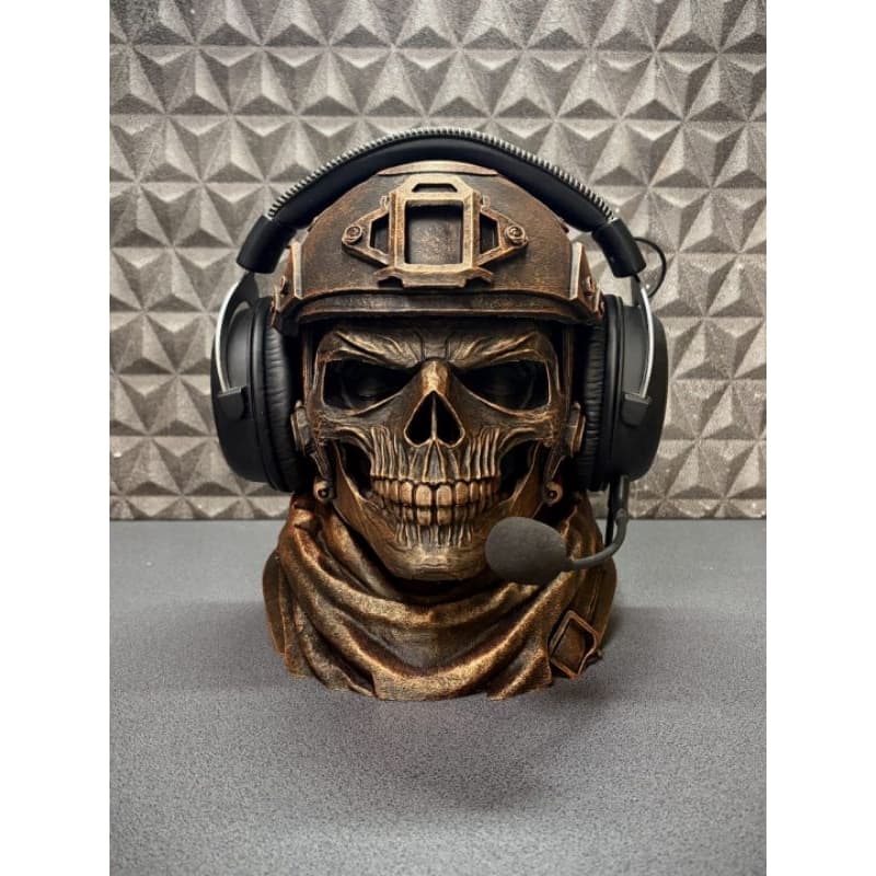 Suporte para Headset Skull Recon | Porta Fone Gamer Caveira Tática Premium