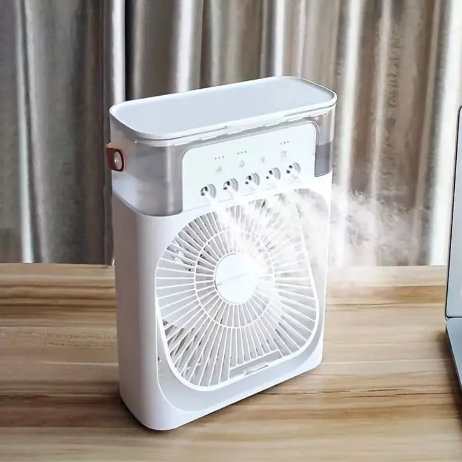 Ventilador Climatizador Portátil USB com Umidificador 400ml - Branco