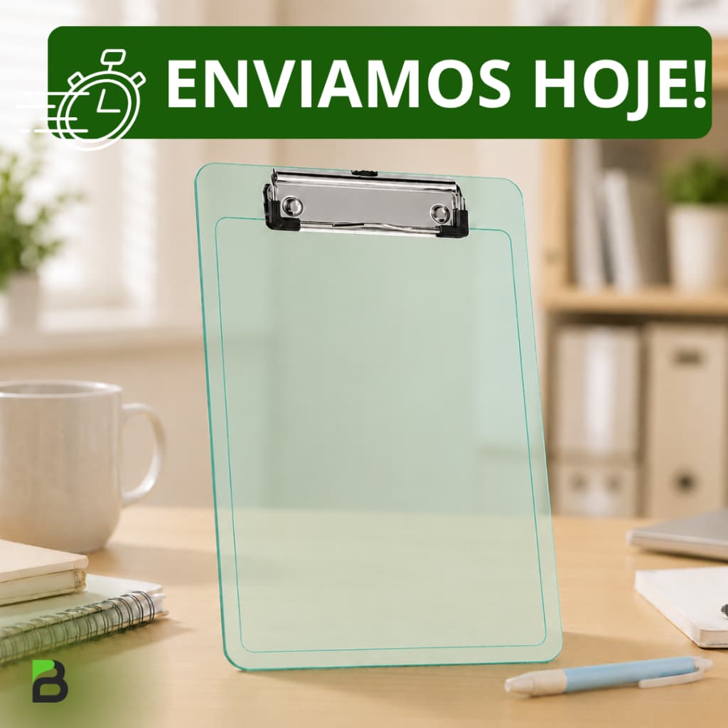 Pranchetas 1/2 Oficio Tamanho A5 Com Prendedor Metálico Wire Clip Acrimet 137 (Cor Verde Clear) Envio Imediato
