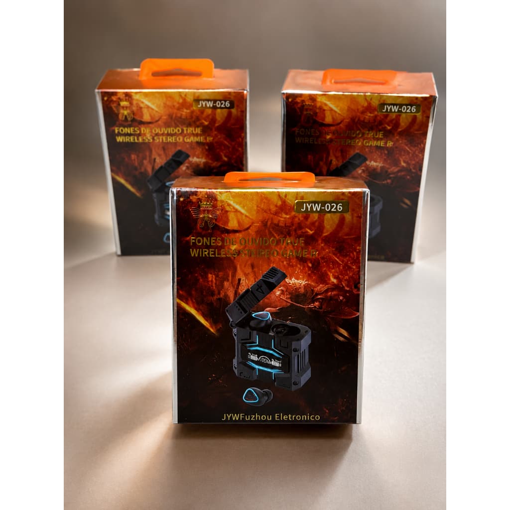 Fone Bluetooth Gamer JYW-026 TWS Sem Fio LED Display Baixa Latência